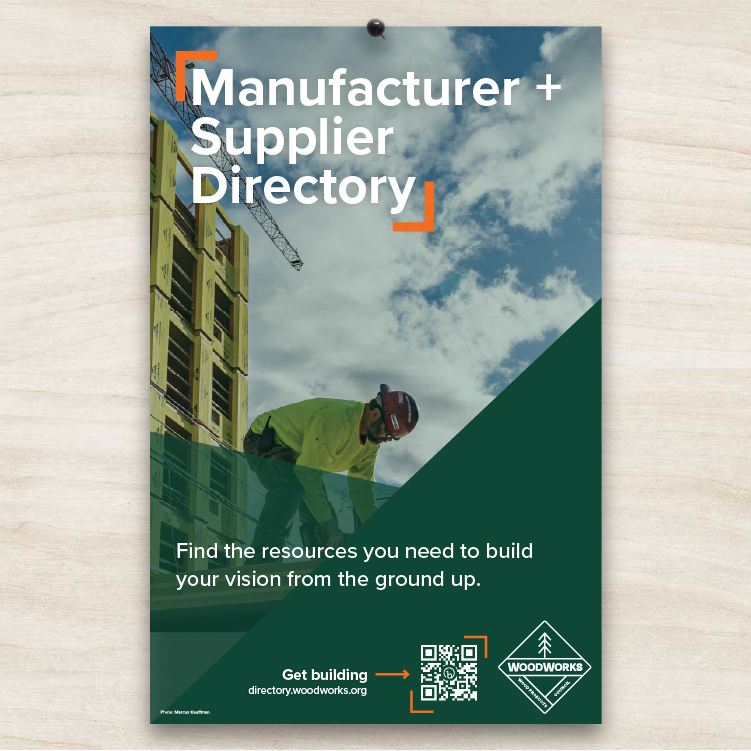 Poster Promoting WoodWorks' Manufacturer and Supplier Directory