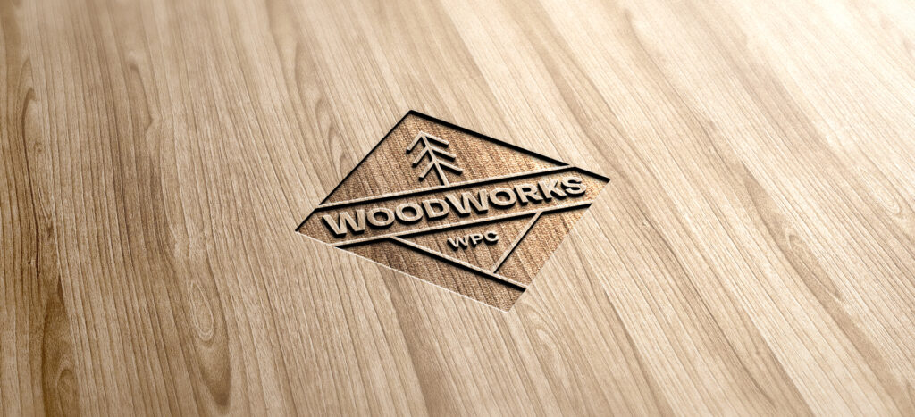 WoodWorks Logo Engraved in a Piece of Wood