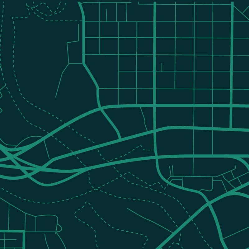 graphic of a blueprint style city layout