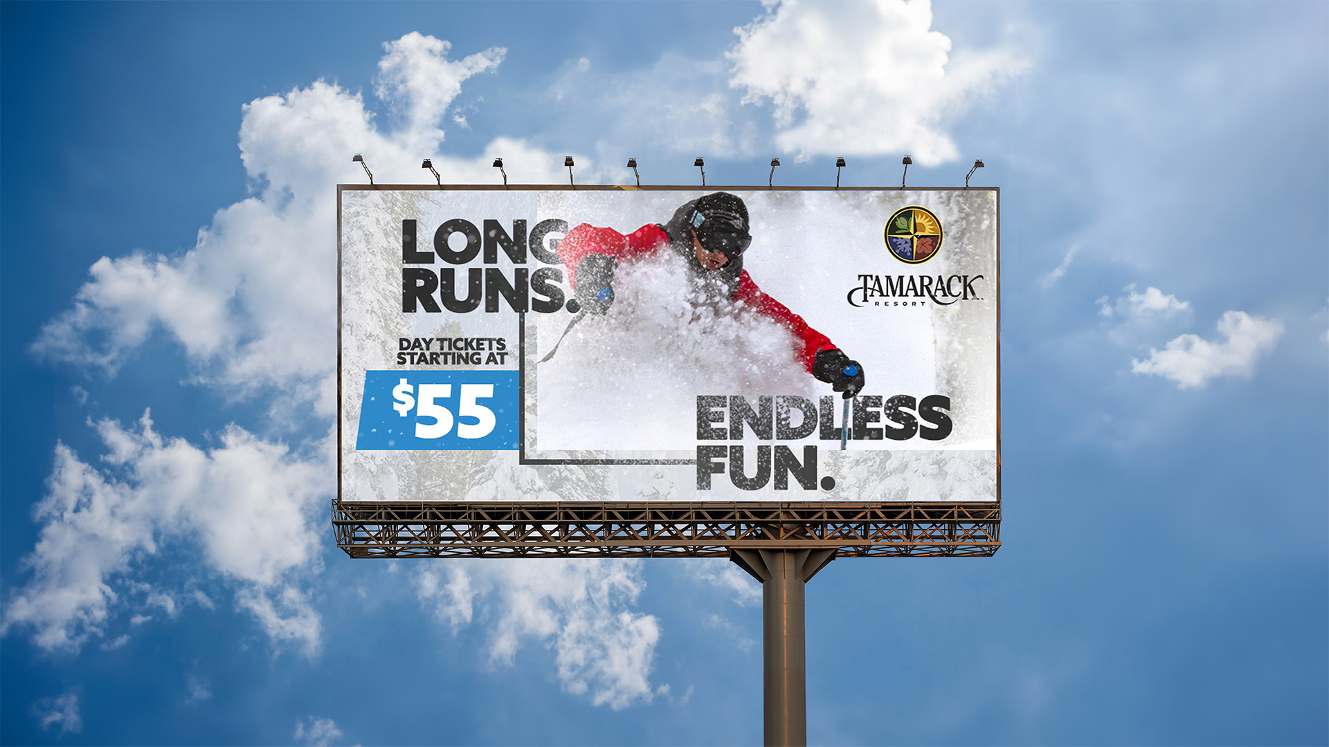 Tamarack resort marketing outdoor board