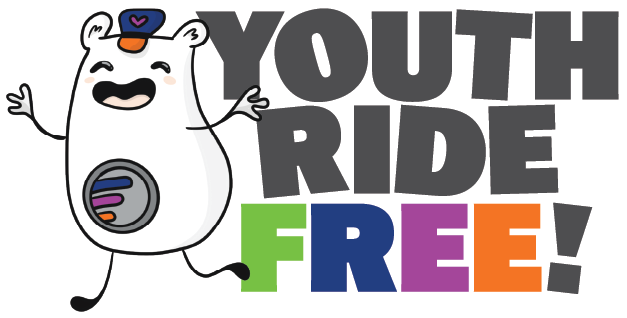 Youth ride free logo with Lil Rider running